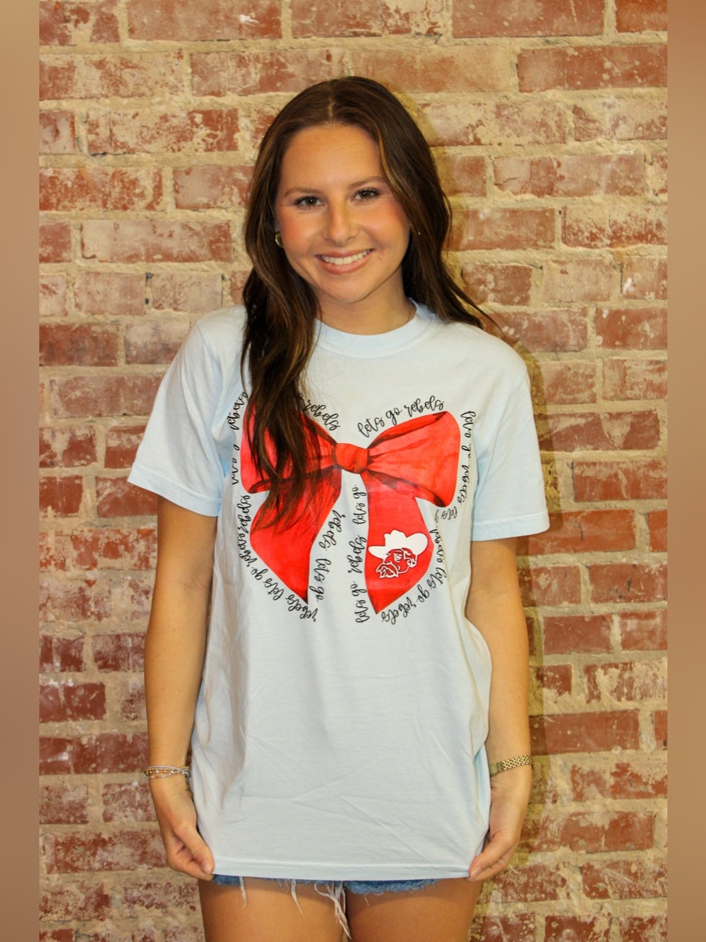 Coquette Ole Miss Rebels Bow Graphic Tee